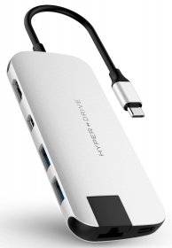 HyperDrive Slim 8-in-1 USB-C Hub (Zilver)