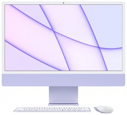 24‑inch iMac  (M1, vier poorten, 2021) - Paars (Nieuw)