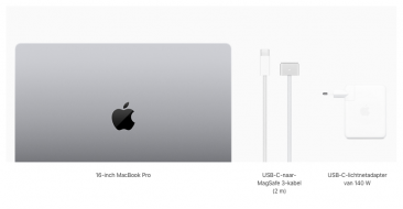 16‑inch MacBook Pro (2021) - Spacegrijs - Apple M1 Pro‑chip met 10‑core CPU en 16‑core GPU - 16 GB RAM - 512 GB SSD